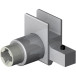 Serrure de sécurité avec cylindre intérieur interchangeable et 2 clés plates réversibles non crantées pour vitrage jusqu'à 12,76