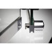 Verchroomd push-turn veiligheidsslot met verwisselbare binnencilinder en 2 omkeerbare platte sleutels voor beglazing tot 8 mm di