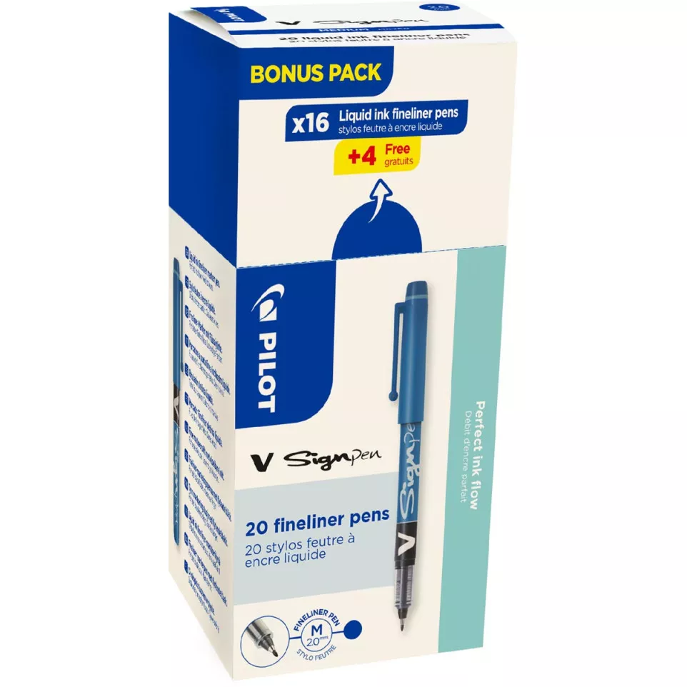 Pilot fineliner V-Sign Pen, doos van...