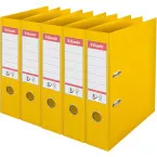 Esselte No.1 Power Lever Arch File 7.5 cm Spine Yellow Pack of 5