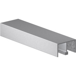 SUPRA dubbel bovengeleiderprofiel naturel geanodiseerd aluminium lengte 5m / 5m