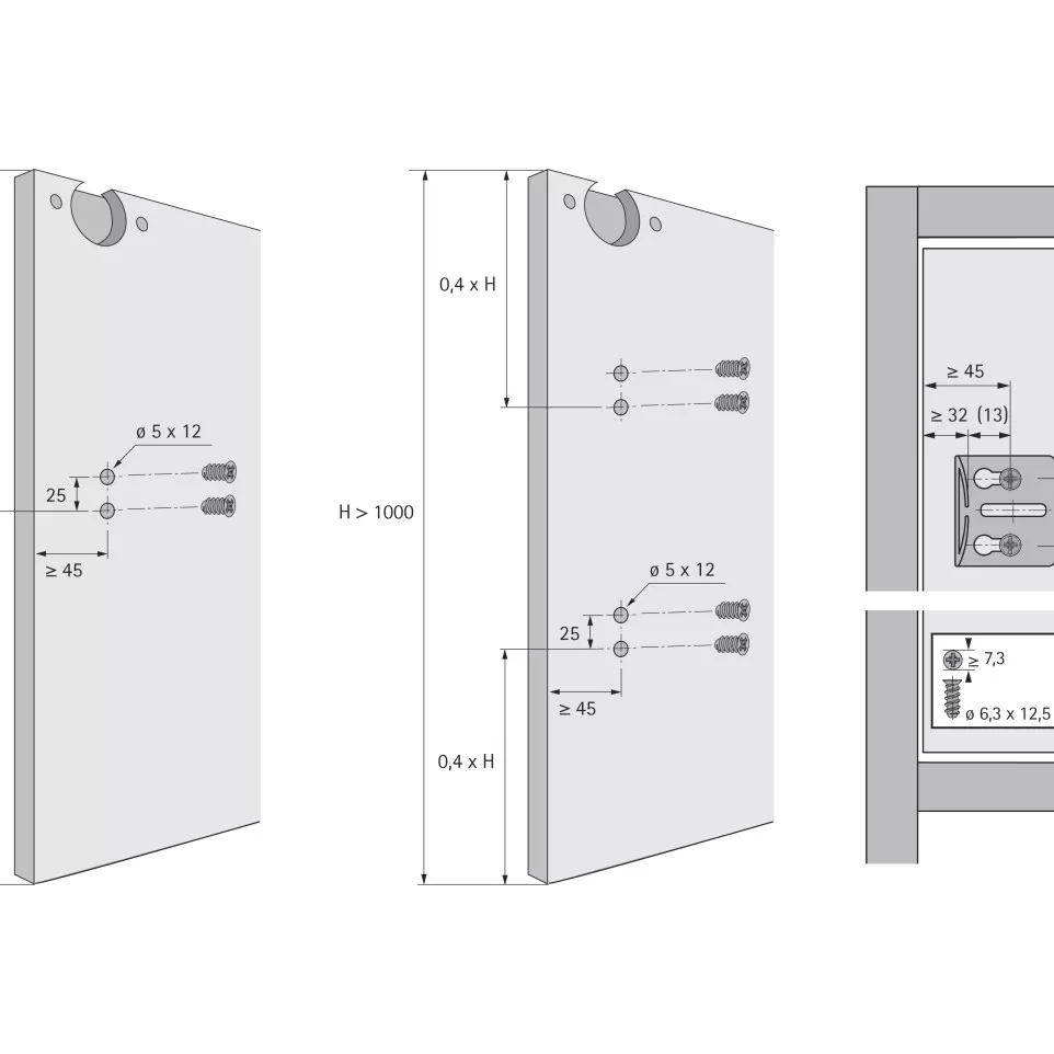 Hettich SlideLine 55 Plus Screw-On...