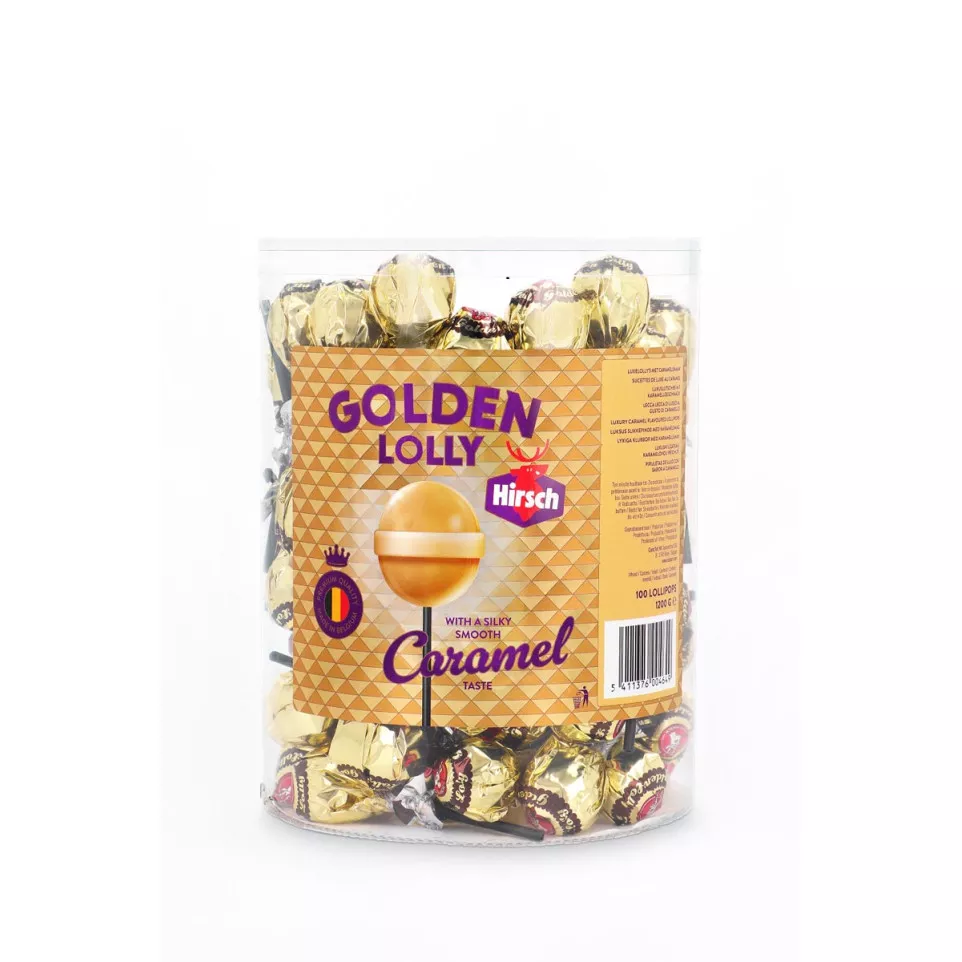 Hirsch Golden Lolly, 100 stuks, pot...