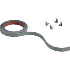 ABS Decorative Stick-On Profile Kit with Silver End Caps SlideLine M Height 18mm Length 2.5m per piece