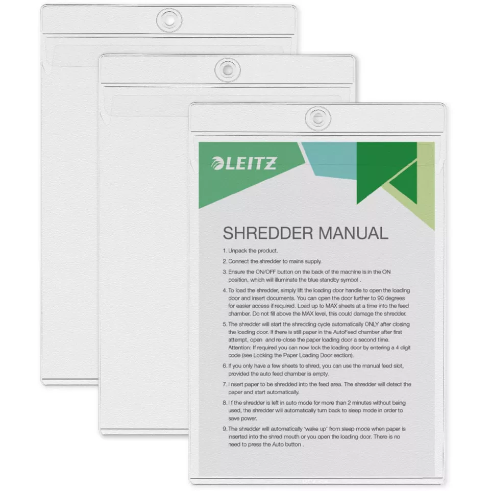 Leitz A5 Plastic Pocket with Eyelet...