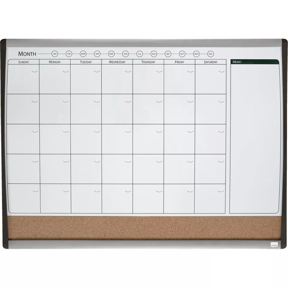 Nobo Duo Board Cork Board and Monthly...