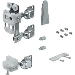 Beslagset 1 dubbele deur, rechts WingLine L met zelfsluitende functie en bodemgeleiding, max. 25 kg / pce