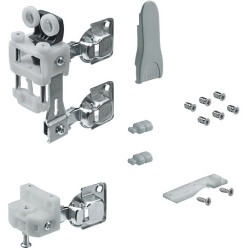 Hettich WingLine L Bi-Fold Door Hardware Set for 1 Right-Hand Door with 2 Panels Grey Without Self-Closing Bottom Guide Max 12kg