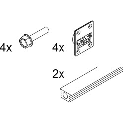 Ferrure de redressement aluminium anodisé noir pour hauteur de porte de 1215 à 1775mm / PCE