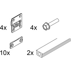 Ferrure de redressement aluminium anodisé pour hauteur de porte de 2240 à 2850mm / pce