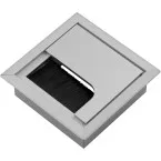 Passe-câbles SQUARE softclose 80x80x25mm aluminium anodisé / pce