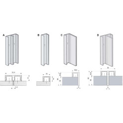 Dubbel montageprofiel voor LINEAR zijpaneel / 3m