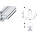 Anodized Aluminum Horizontal Profile for Glass LINEAR per meter