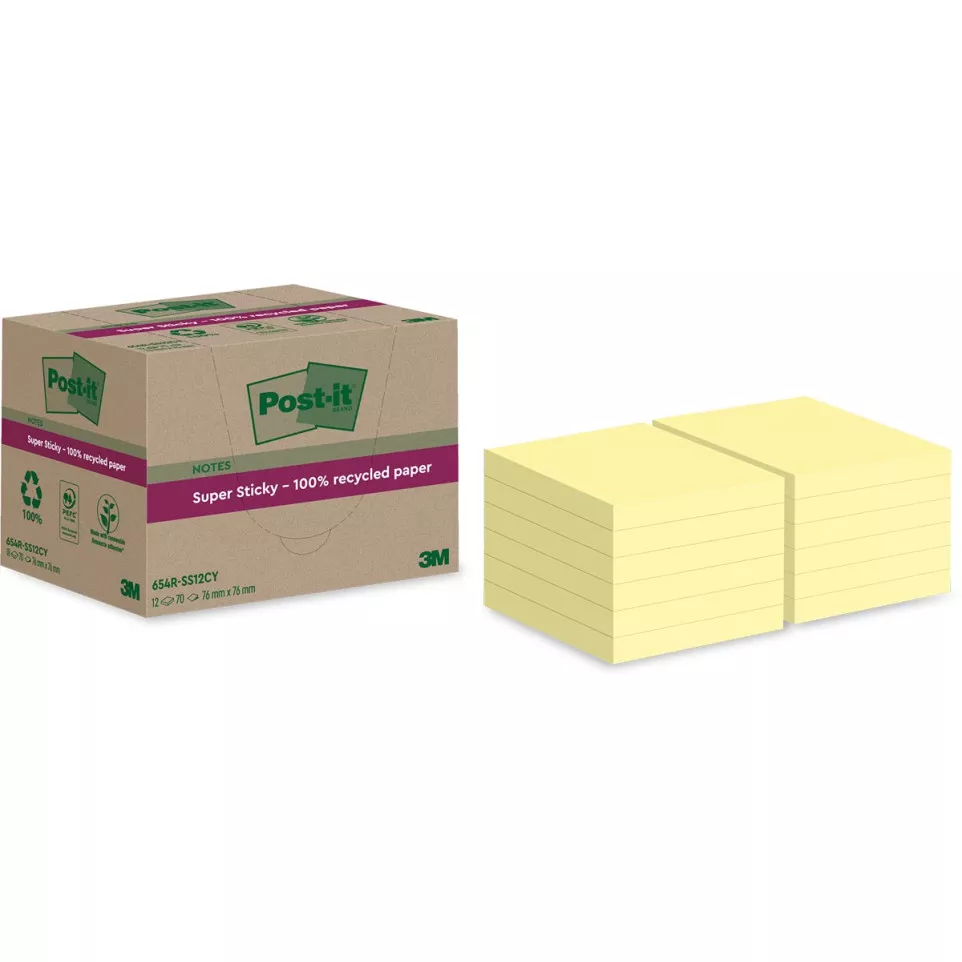 Post-it Super Sticky Notes Recycled,...
