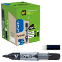 Pilot BeGreen V-Board Master Whiteboard Marker Round Tip 2.3 mm Black 10 Markers Plus 10 Refills
