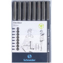 Schneider Pictus Fineliner Set of 8 Black Pens
