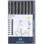 Schneider Pictus Fineliner Set of 8 Black Pens