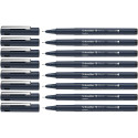Schneider fineliner Pictus, etui van 8 stuks, zwart