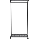 MAUL Mobile Wardrobe Bolero, size 78 x 166 x 46 cm, max 46 kg, 20 kg per rail, black RAL9004