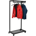 MAUL Mobile Wardrobe Bolero, size 78 x 166 x 46 cm, max 46 kg, 20 kg per rail, black RAL9004