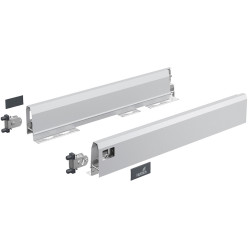 Kit de côtés de tiroir argenté hauteur 94mm, profondeur 300mm Hettich ArciTech / pce