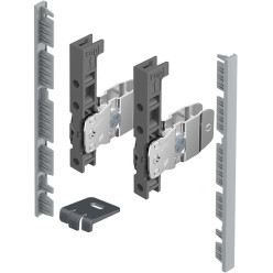 Hettich AvanTech YOU Silver Front Connector Kit 139mm Height for Aluminum Drawer Front / pc