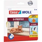 Tesa Moll Classic Draught Excluder D-Profile White 6 m