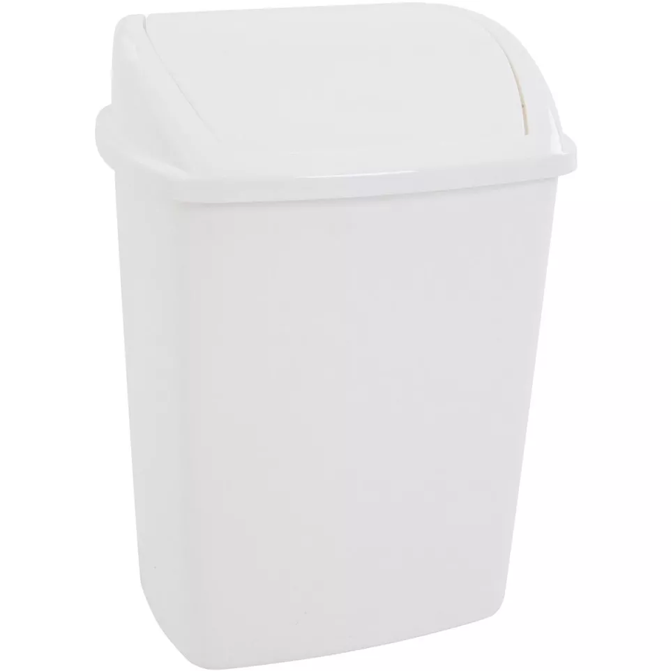 Vuilbak met swing deksel, 26 l, wit