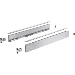 Hettich AvanTech YOU Silver Drawer Side Panel Kit Height 77mm Depth 400mm / pc