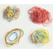 Q-CONNECT elastieken, breedte 1,5 mm, verschillende lengtes, 25 g, geassorteerde kleuren