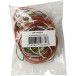 Q-CONNECT elastieken, breedte 1,5 mm, verschillende lengtes, 25 g, geassorteerde kleuren