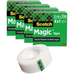 Scotch Magic Tape 19 mm x 33 m Pack of 4 Rolls