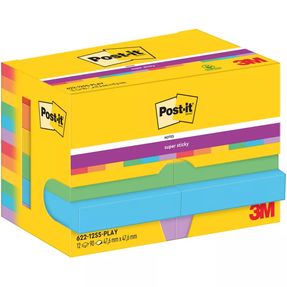 Post-It Super Sticky Notes Playful,...