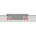 Intermat 9943 110° vernikkeld Flash snelscharnier (Ø10x11mm), zonder soft-close functie en zelfsluitend, voor opliggende deuren 