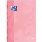 Oxford School Touch Europeanbook spiraalblok, ft A4+, 160 bladzijden, geruit 5 mm, pastel roze