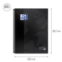 Oxford Classic Spiral Notebook A4 Plus 160 Pages 5 mm Grid Black