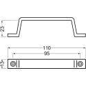 Opschroefbare handgreep 4201-18 110mm in mat zwart aluminium / pce