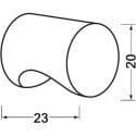 Bouton cylindrique 3731 Ø 20mm en aluminium mat laqué 70 / pce