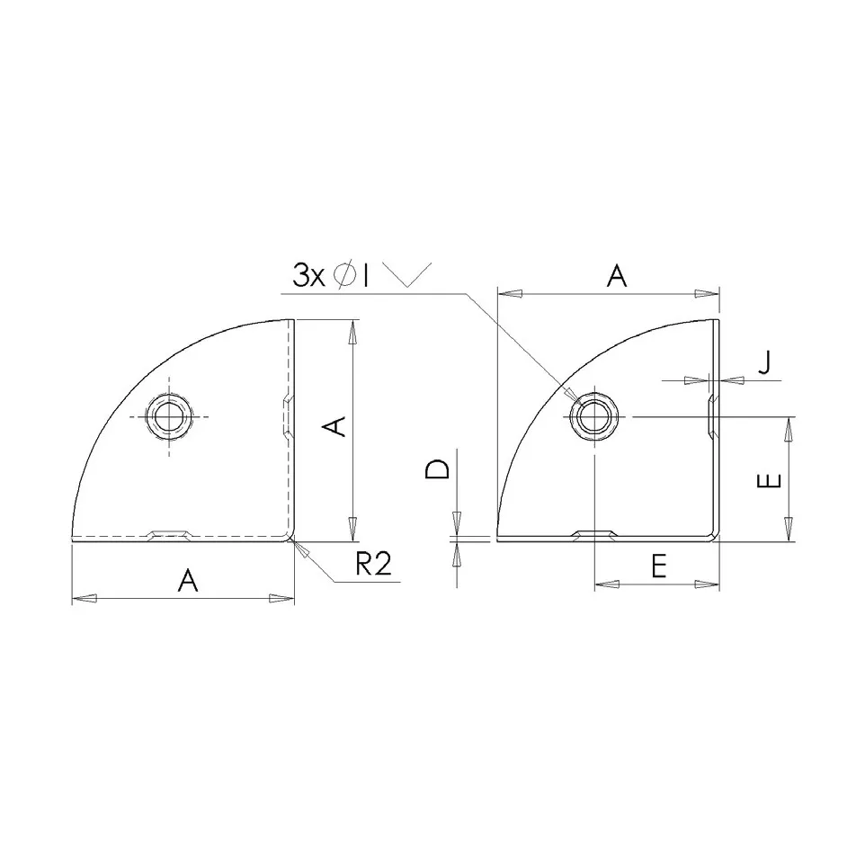 Rounded Protection Corner 30mm 8010...