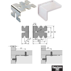 White Cover Cap for Euro Joint Bracket / pc