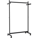 MAUL kledingrek samba mobiel, ft 115 x 173 x 51 cm, max. 40 kg, met 8 haken, zwart RAL9004