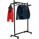 MAUL kledingrek samba mobiel, ft 115 x 173 x 51 cm, max. 40 kg, met 8 haken, zwart RAL9004