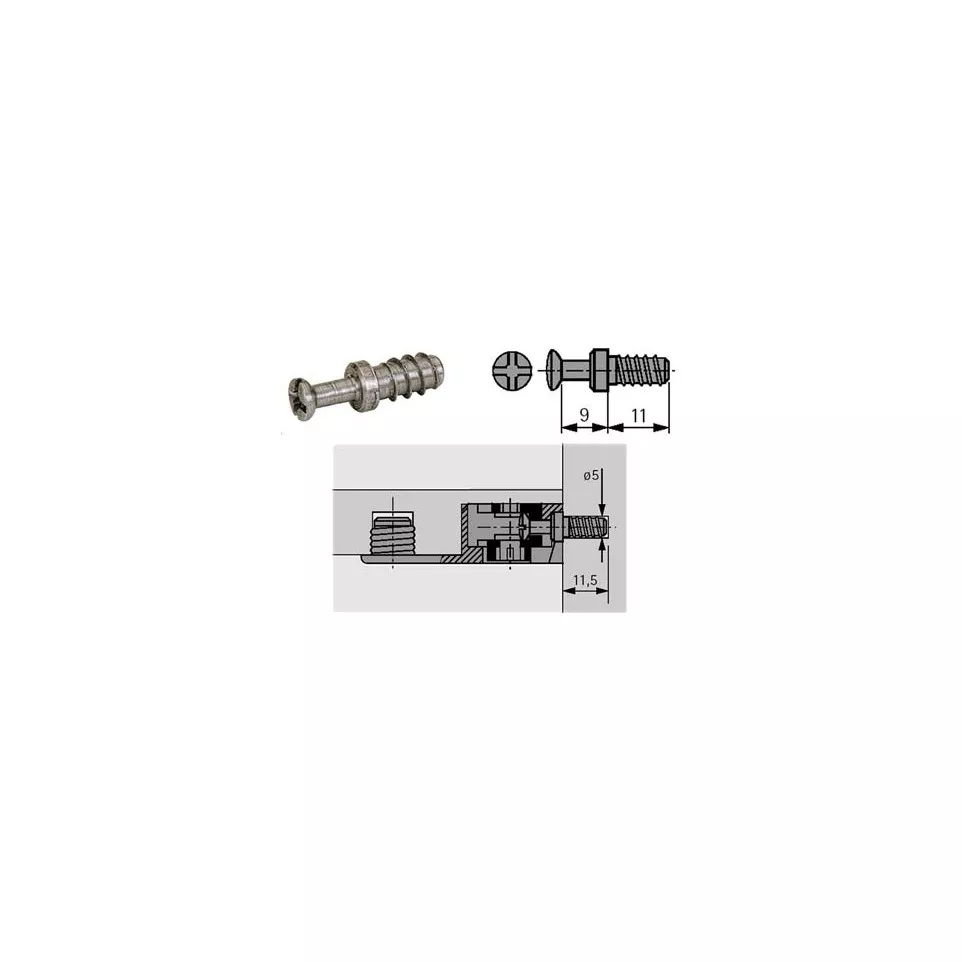 Hettich Screw-In Dowel DU 327 for...