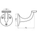 Vlakke offset leuninghouder 3507 75mm opschroefbaar natuurlijk aluminium / pce