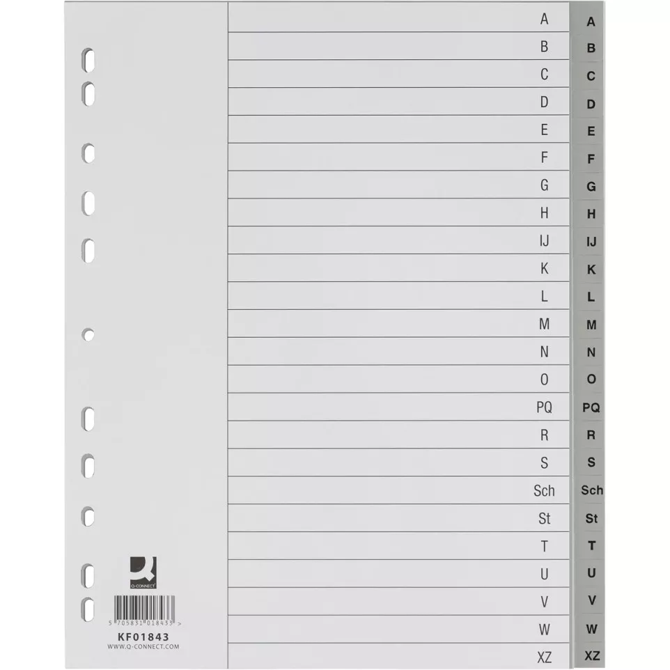Q-CONNECT intercalaires, A4, PP, 11...