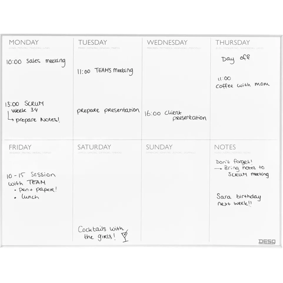 Desq Magnetic Weekly Planner 45 x 60 cm