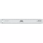 M+R Strong & Flexibel latte, avec échelle de mesure pour droitiers et gauchers, 30 cm, transparent