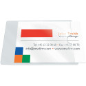 Q-CONNECT badge pocket, zelfklevend, ft 60 x 95 mm, open korte zijde, pak van 10 stuks