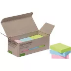 Q-CONNECT Recycled Pastel Quick Notes 38 x 51 mm Box of 12 Assorted Colors