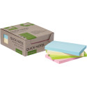 Q-CONNECT Quick Notes Recycled pastel, ft 76 x 127 mm, 100 vel, doos van 12 stuks in geassorteerde kleure